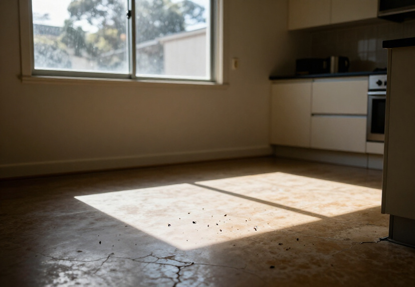 Cockroach infestation in Emu Plains kitchen before treatment
